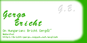 gergo bricht business card